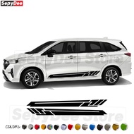 2Pcs  For Perodua Alza 2009-2023 Car Door Side Stripe Skirt Stickers Vinyl Film Decals Car Accessori