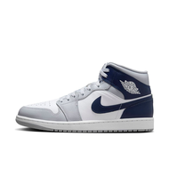 รองเท้าผู้ชาย Nike Air Jordan 1 Mid Wolf Grey Midnight Navy - DQ8426-104 42