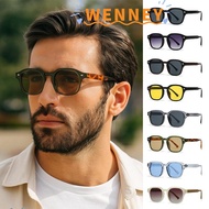 WEY Fashion Shades, INS Style Double Bridge Square Sunglasses, Outdoor Travel Retro UV400 with Rivet