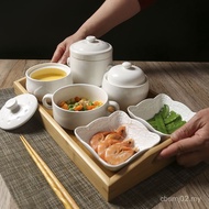 Confinement Package Ceramic One-Person Tableware One-Person Serving Soup Cup Divided Tableware Set C