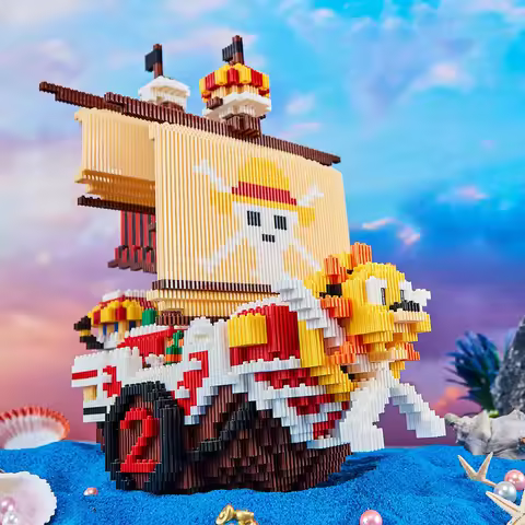 3168pcs+ One Piece Connection Building Blocks Thousand Sunny Pirate Ship Micro Bricks Figures For Ki