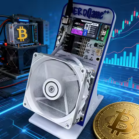 New White NerdQaxe++ BTC Solo Miner 4.8T-5TH/S 78W 4XBM1370 ASIC Chip Open Source Bitcoin Crypto Min