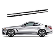 2 Pcs Edition AMG Car Door Side Stripes Skirt Sticker Vinyl Decal For Mercedes Benz SL Class R230 R2