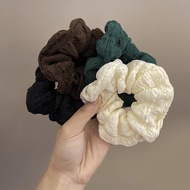 Scrunchies, hair ties Cream Hair Ties with Fashionable Simple Pleated Design [D802] [T1- KHO2]