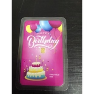 kad happy birthday 🎈🎂 0.1 gram emas 999.9