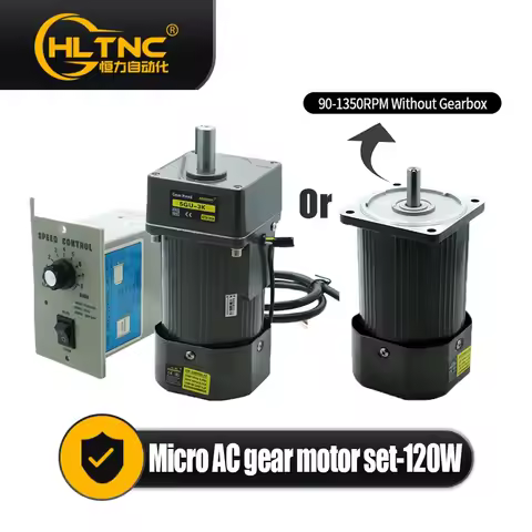 120W Micro AC Motor 110v 220v Single Phase Asynchronous Motor Gear Motor 15mm Motor Shaft+ Speed Con