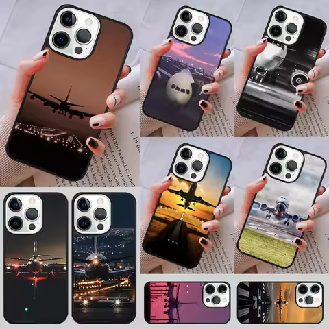 Travel Airplane Airport Phone Case cover For iPhone 17 Air 14 13 15 16 16e Pro Max Coque 12 11 Pro M