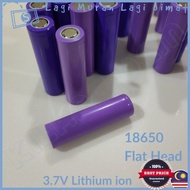 Purple color 1pcs x Real 18650 3.7V Flat Head Lithium LITHIUM-ION Fan Torch Battery