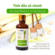 [Many Fragrances] Set of Essential Oils 50ml and 2 car scent cups, UNITECH lemongrass essential oil 