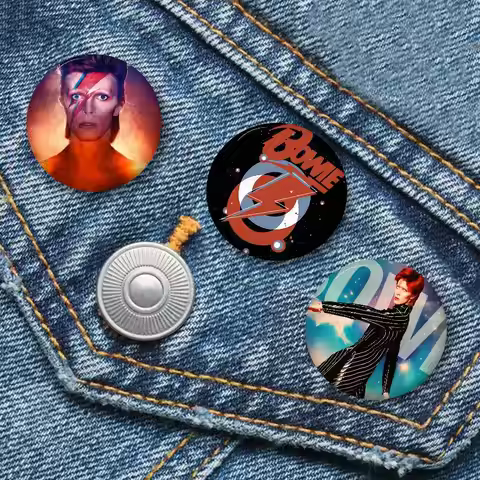 Hot Singer D-David B-Bowie Soft Button Pin Round Metal Badge Lapel Pin Parts Gift Friends Kid Jewelr