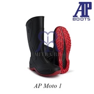 AP AP Boots Moto 1 Black - Original Motorcycle Biker Boots Full Black Motto 1