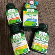加拿大 楓之寶 supplement 營養補充劑 保健品 Melatonin 酣睡褪黑素 Grape Seed & Pine Bark 美顏嫩膚葡萄籽 維他命D3 Vitamin D3 1000 I.