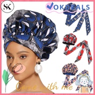 SK African Print Hair Bonnet Print Head Scarf Turbans Satin Bonnet for Black Women for Sleeping Head