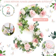 Artificial Flower Rattan Artificial Flower Rose Rattan Air Conditioning Living Room Pipe Decoration 