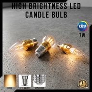 E14 / E27 3000K WARM YELLOW LED candle bulb 7W HIGH BRIGHTNESS