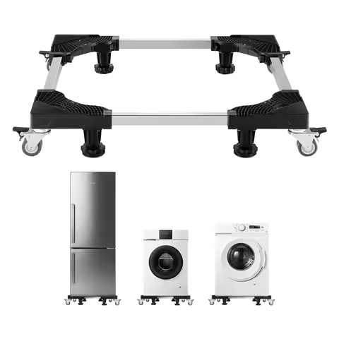 SucceBuy 1100 lbs Furniture Mover Dolly Fridge Stand with 8 Locking Twin Wheels 27.5 -35.4in Adjusta