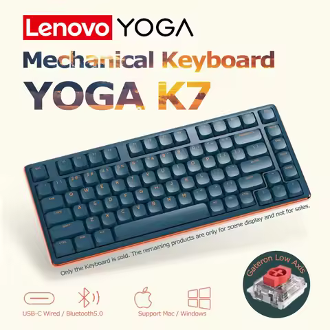 Lenovo YOGA K7 Mechanical Keyboard Bluetooth5.0 USB-C Rechargeable Ergonomics Win Mac 82-key PBT Gat