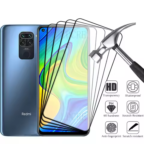 4Pcs For Xiaomi Redmi Note 9 Glass Redmi Note 9 4G Tempered Glass Full Cover Glue 9H HD Screen Prote