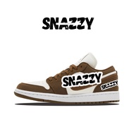 AJ 1 Low Brown Canvas Men's and Women's Sneakers