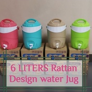 6 LITERS Rattan Design water Jug Insulated Hygienic Jug 878