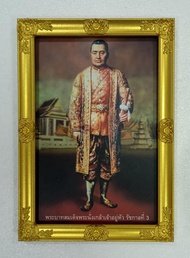 ภาพรัชกาลที่3เจ้าสัวเรือสำเภา มงคลเสริมฮวงจุ้ยกรอบหลุยส์ทองขนาดภาพ8X12 นิ้ว ขนาดรวมกรอบ9.5x13.5 นิ้ว