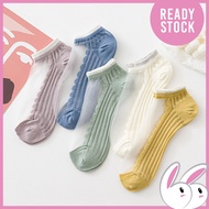 1 Pair Half Transparent Ankle Socks Hipster Style / Stokin Pendek Separuh Lutsinar Fesyen Hipster