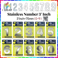 (hot cakes) 0-9 Stainless Number Adress/House/Number plate/Door 3Inch Number