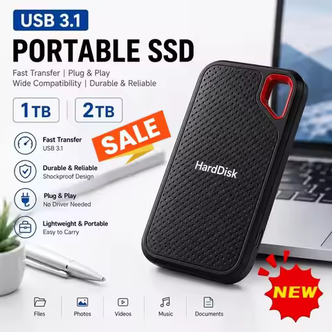 Portable SSD E60 2TB 8TB 16TB 30TB External SSD Hard Drive USB 3.1 Type-C Fast Storage for Laptop/Ma
