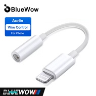 BlueWow Lightning To 3.5มม. อะแดปเตอร์เสียบหูฟังสำหรับ IOS iPhone (ไม่รองรับการโทร) ใช้ได้กับ iPhone 7 7 Plus 8 8P X XR XS Max 11 Pro Max 12 12Mini 12pro 12Promax ZJX-004