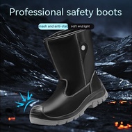 Quality Assurance High-Top Safety Boots Rain Boots Work Boots Waterproof Welder Anti-Scalding Shoes Steel Toe Construction Shoes Safety Protection Boots Iron-Resistant Welder Shoes Men's High-Top Cotton Shoes Steel Toe-Toe Safety Boot