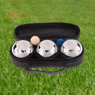 [M&E] 3Pcs/Set Bocce Ball Game Set Iron Engraved Reflective Petanque Set Unique Elegant Petanque Bal
