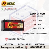 BANNER RUNNING BULL AGM LN6 | DIN105L | 605 01 AUTOMOTIVE CAR BATTERY