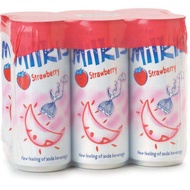 Milkis Strawberry 250mlx6 (Korean Lotte Milkis Carbonated Strawberry Milk and Yogurt Flavor Drink)