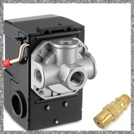 [feidan33.ph] Air Compressor Pressure Switch 135-175 4-Port 20 Amp 0-200 PSI Gauge 200 Psi Safety Re
