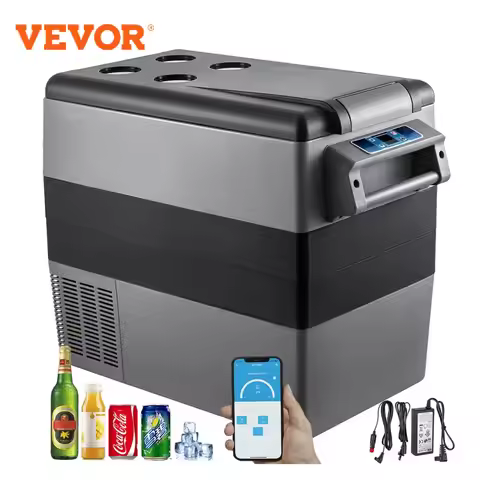 VEVOR 35L 45L 55L Car Refrigerator Mini Fridge Freezer Portable Compressor Cooler 12/24V DC 110-240V