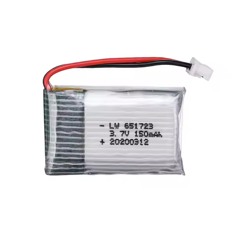 651723 Li-ion Battery 3.7V 150mAh with XH2.54 Plug, Replacement Part for Ni Hui U207 H2 H8 RC Drones
