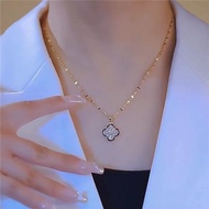 Grab Pure Gold] 24K Pure Gold Four-Leaf Clover Flower Jade Micro-Inlaid Necklace Female 999 Gold Clavicle Chain Pure Silver Grab Pure Gold] 24K Pure Gold Four-Leaf Clover Flower Jade Micro-Inlaid Necklace Female 999 Gold Clavicle Chain Pure Silver