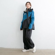 【背包款】終結者斜開專利兩件式風雨衣-日本藍
