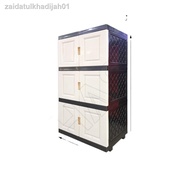 ❈3 Tier DIY Plastic Cabinet Almari Baju Almari Plastik Serbaguna 3 Tingkat Storage Cabinet[LIMIT 1 UNIT TO 1 ORDER]