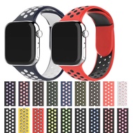 Suitable for apple Two-Color Silicone Nike Strap Hole apple iwatch Breathable Sports Watch Strap che