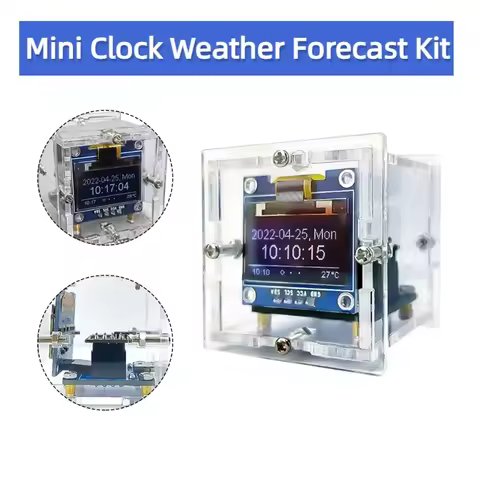 DC5V ESP8266 DIY electronic kit mini clock kit WIFI networked weather forecast OLED display and casi