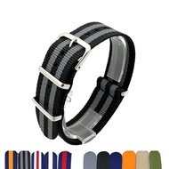 18mm 20mm 22mm Army Green Sports Strap Fabric Nylon Watch band Steel Buckle Belt for 007 ZULU Watch Bands Colorful Rainbow