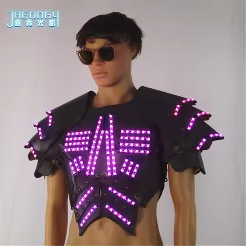 Men's Luminous Clothing Night Show Props Halloween LED Luminous Armor Stage COSPLAY Fluorescent Part