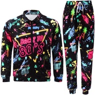 Retro 80s 90s Disco Outfit for Men Side Taping Sportswear Urbanwear Streetwear