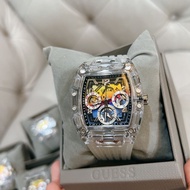 นาฬิกา Guess Men's Clear Silicone Multi-Function Watch 44mm GW0499G3