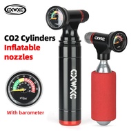 CXWXC Mini Portable CO2 Cartridge Inflator With Clear Pressure Gauge MTB Road Bike Schrader Presta C