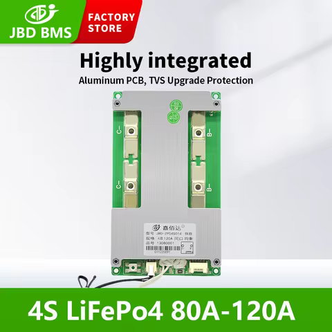 JBD BMS 4S LiFePo4 12V 50A 100A 120A Common Port Balance Lithium LFP Battery With Drop Protection