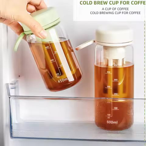 .Cold Brew Coffee Pot High-capacity Espresso Filter Bottle Cold Brewing Pot Portable Iced Brew Coffe