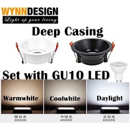 Wynn Design[Aluminium]Anti Glare Eyeball Casing with GU10 Single Round Eyeball Designer Effect Light Eyeball(PD-No Ring)