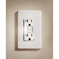 SURAIELEC 20Amp GFCI Outlet dengan Lampu Malam, Lampu Malam LED dari Senja hingga Subuh, Outlet Lamp